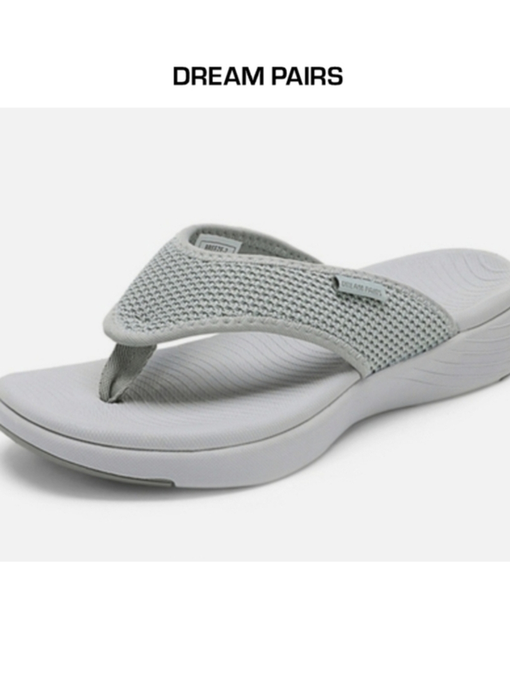 Dream Pairs Comfort Thong Sabdals Women Size 7 Neutral Light Grey NWT